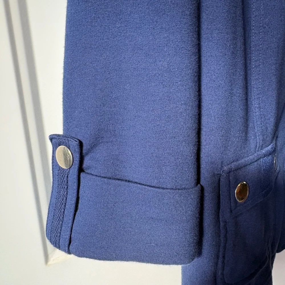 Karen Scott Sport Blazer Jacket Navy Blue Snap Button Front Size S